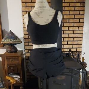 Black Sports Bra and Shorts Set